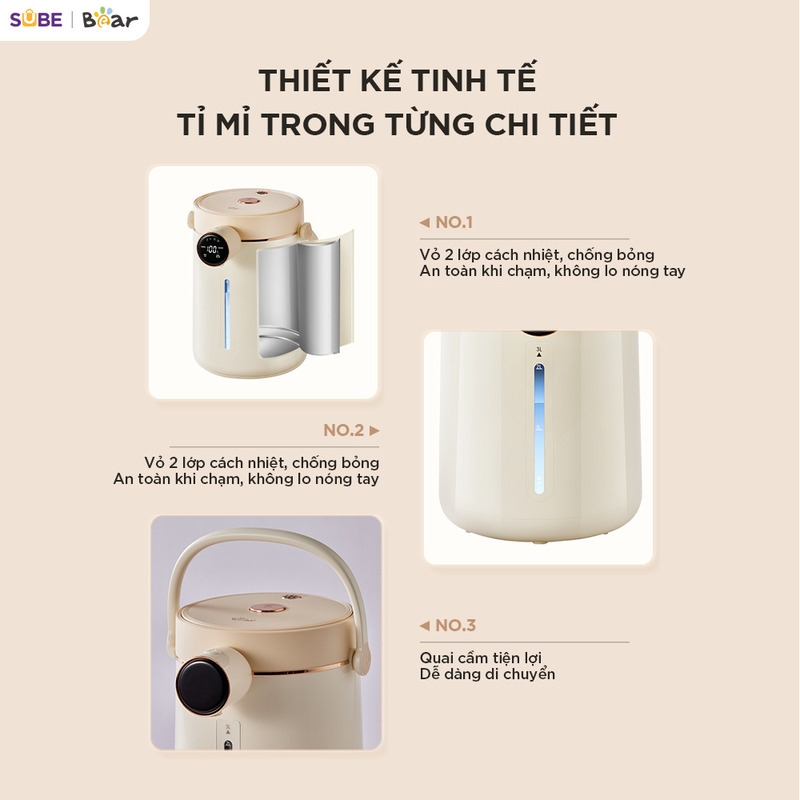[SALE 20/10] Bình thuỷ điện Bear 3L EWB-5H30C60